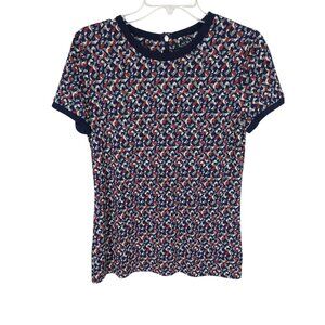 Lauren Ralph Lauren Navy Red Geometric Women's‎ Size Medium Top